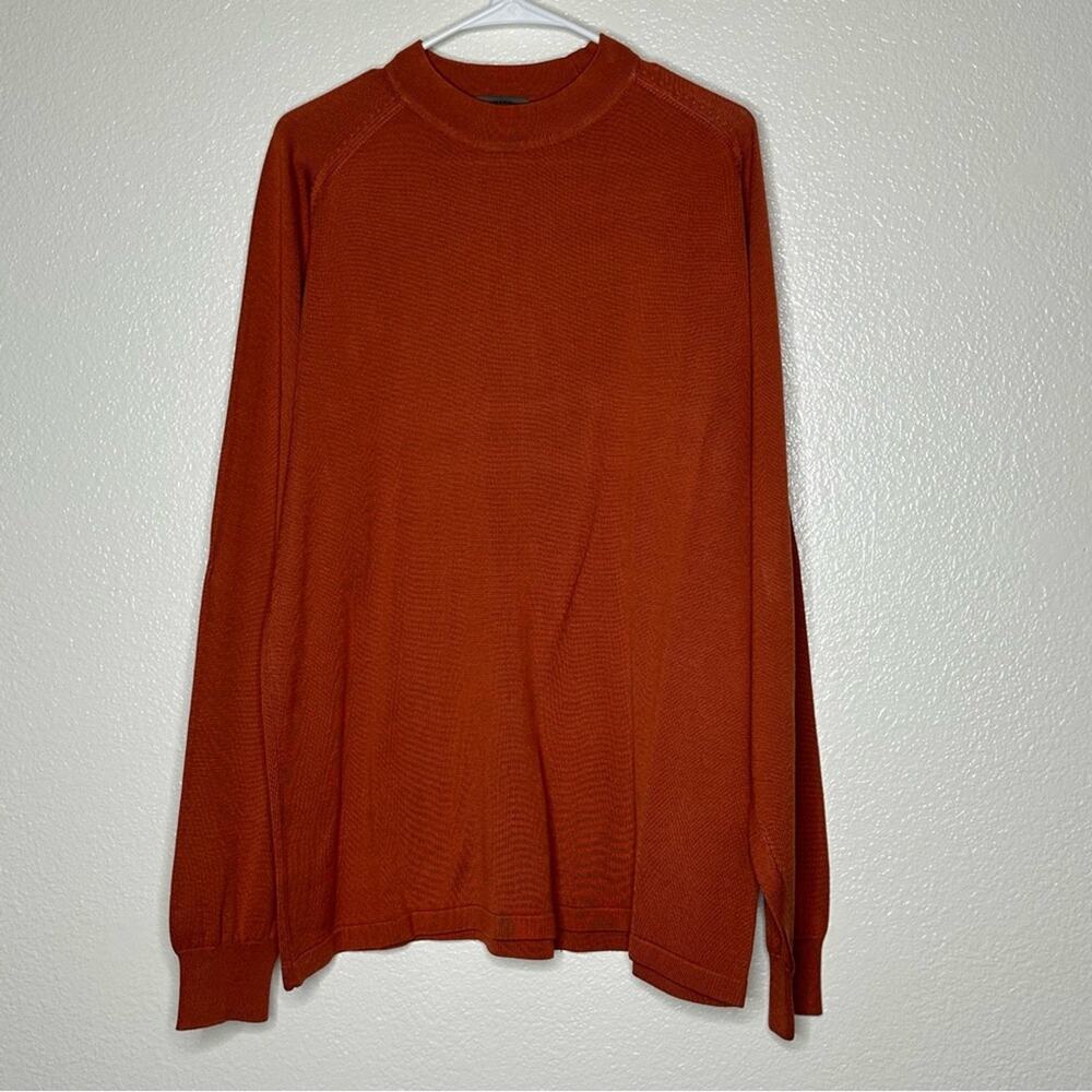 Johnston & Murphy Silk Long Sleeve Crew Neck Shirt XXL